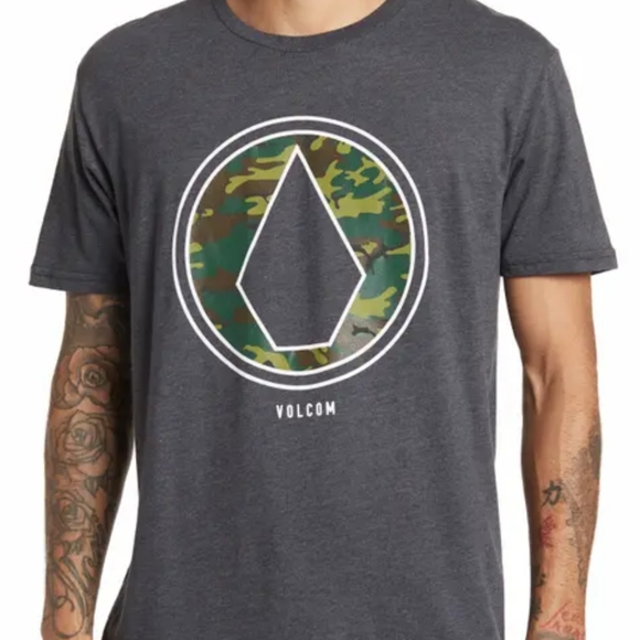 Volcom camouflage Surf pinline gray Heather t-shirt new Camo Men's Small S NEW